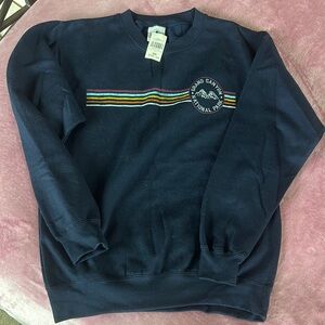 Grand Canyon Blue‎ Crewneck Sweater with Classic Stripes